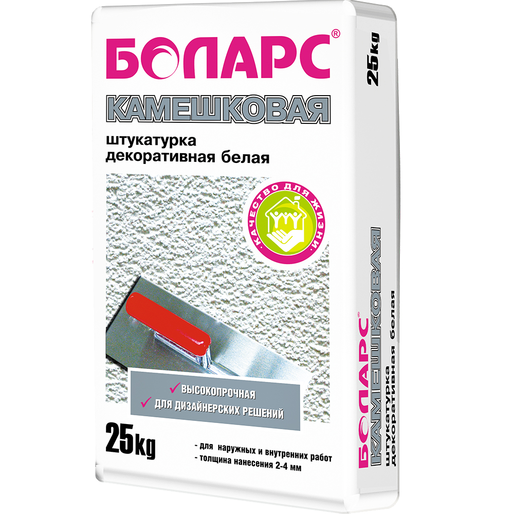 Премьер КС, Комплектация строительства, Штукатурка декоративная КАМЕШКОВАЯ  фр.1,5 — 2,0 — 2,5 (25 кг)